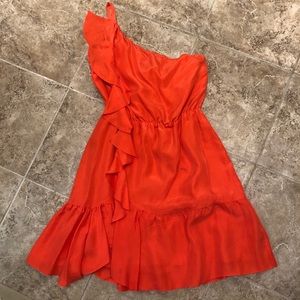 Club Monaco one shoulder dress with ruffle